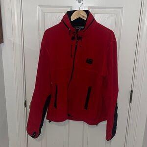 Vintage Ralph Lauren Polo Sport Made in Canada Red Jacket Warm Zip up Hoodie LG